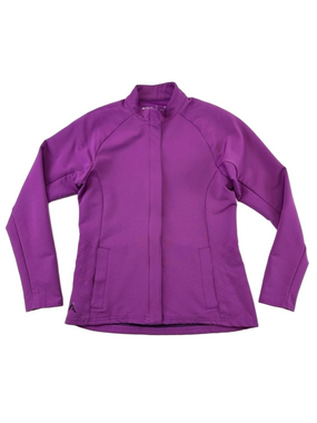 Antigua purple zip golf jacket Womens Small zip front solid colour Sporty